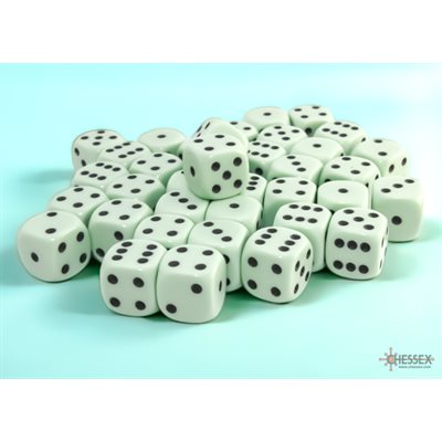 Chessex 36D6 Opaque Pastel Green/Black 12mm Dice | Game Master's Emporium (The New GME)