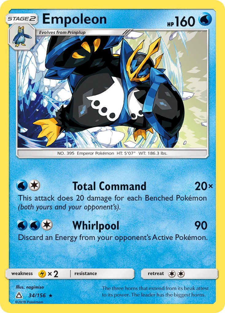 Empoleon (34/156) (Cracked Ice Holo) (Theme Deck Exclusive) [Sun & Moon: Ultra Prism] | Game Master's Emporium (The New GME)