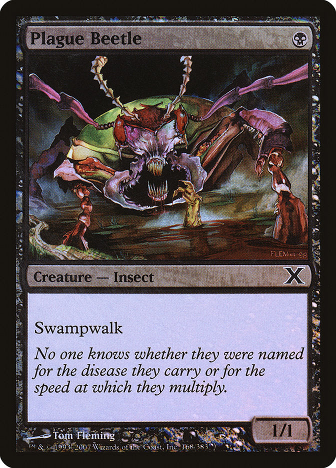 Plague Beetle (Premium Foil) [Tenth Edition] | Game Master's Emporium (The New GME)
