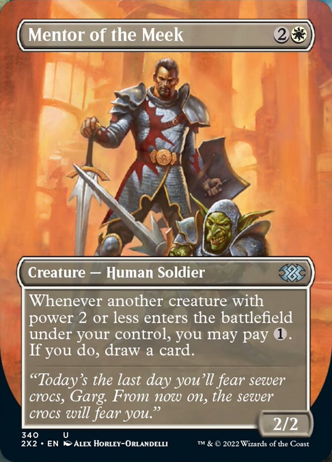 Mentor of the Meek (Borderless Alternate Art) [Double Masters 2022] | Game Master's Emporium (The New GME)