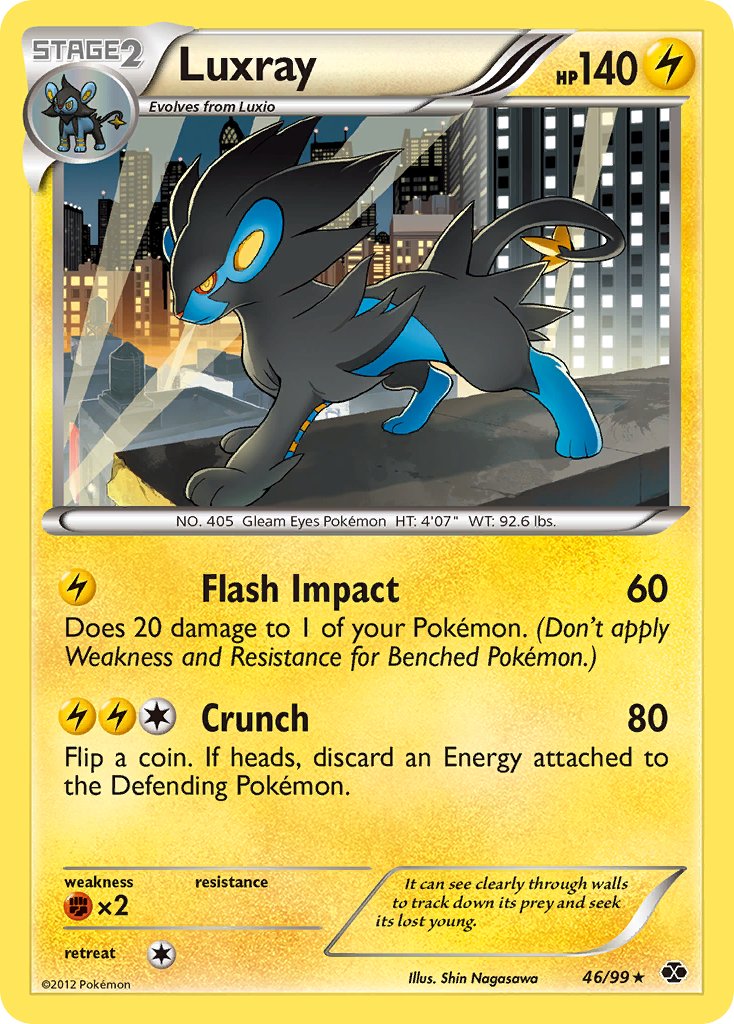 Luxray (46/99) (Cracked Ice Holo) (Blister Exclusive) [Black & White: Next Destinies] | Game Master's Emporium (The New GME)