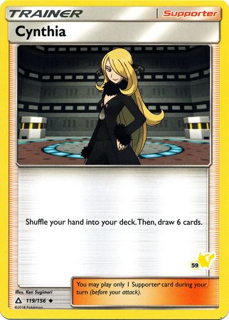 Cynthia (119/156) (Pikachu Stamp #59) [Battle Academy 2020] | Game Master's Emporium (The New GME)