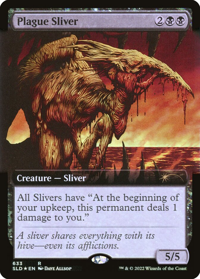 Plague Sliver (Extended Art) (Step-and-Compleat Foil) [Secret Lair Drop Promos] | Game Master's Emporium (The New GME)