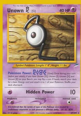 Unown [G] (27/105) [Neo Destiny Unlimited] | Game Master's Emporium (The New GME)