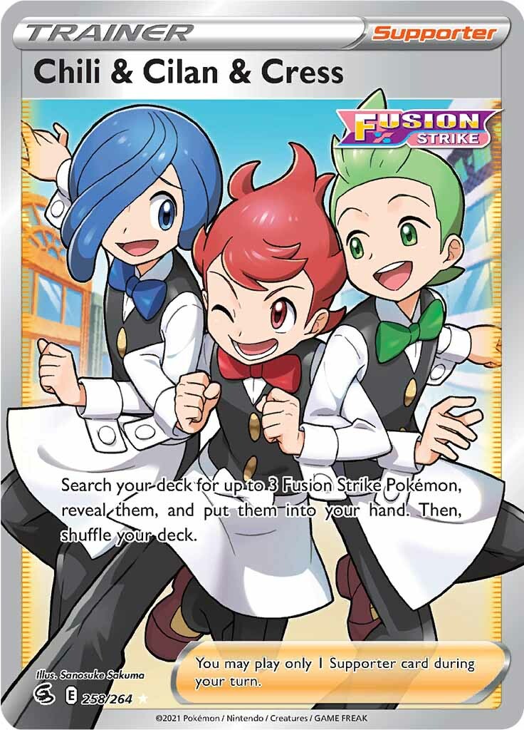 Chili & Cilan & Cress (258/264) [Sword & Shield: Fusion Strike] | Game Master's Emporium (The New GME)