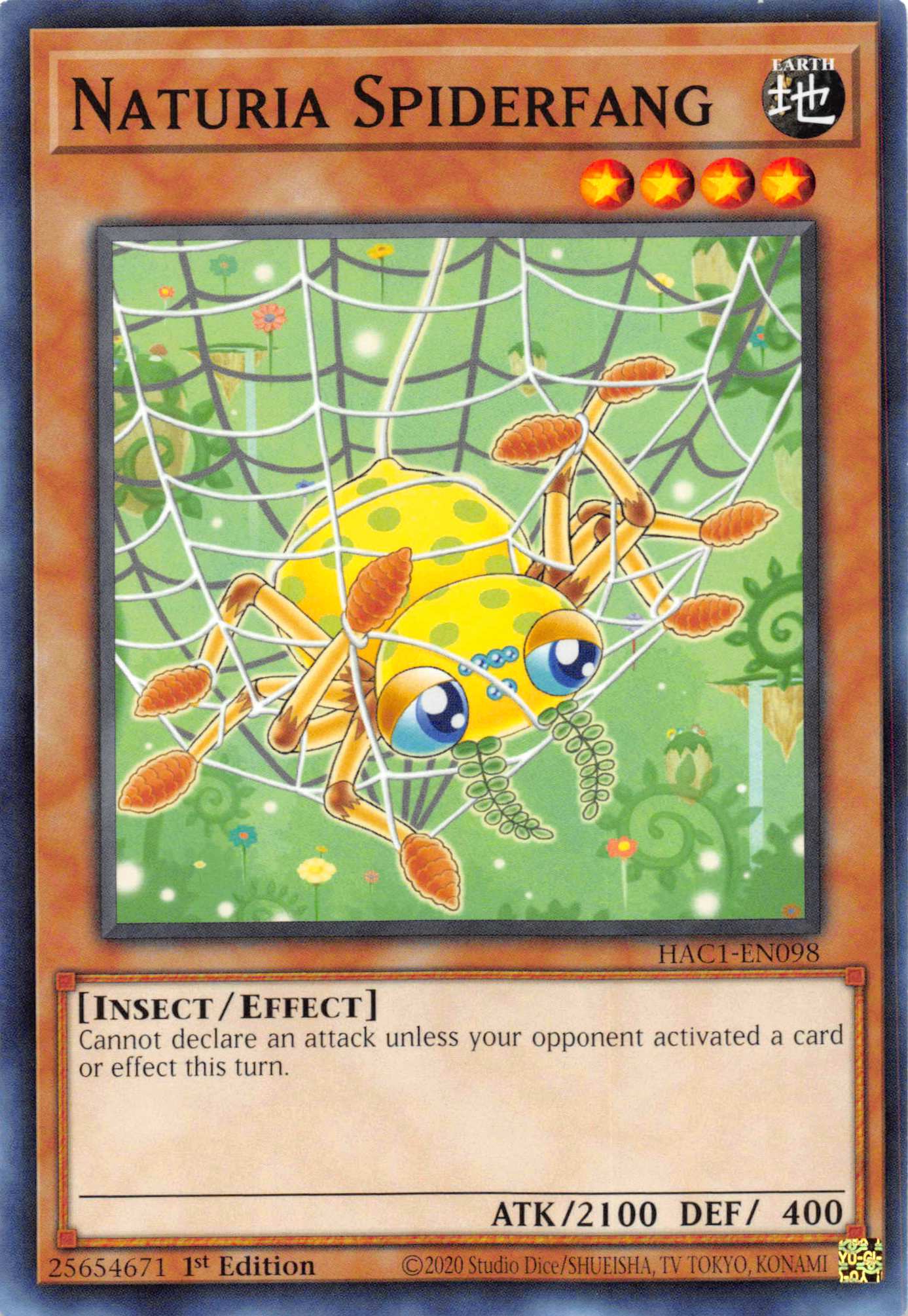 Naturia Spiderfang [HAC1-EN098] Common | Game Master's Emporium (The New GME)