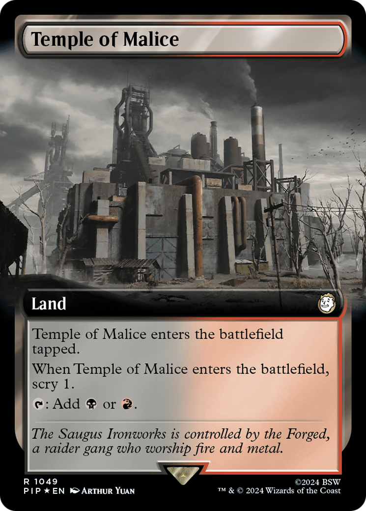 Temple of Malice (Extended Art) (Surge Foil) [Fallout] | Game Master's Emporium (The New GME)