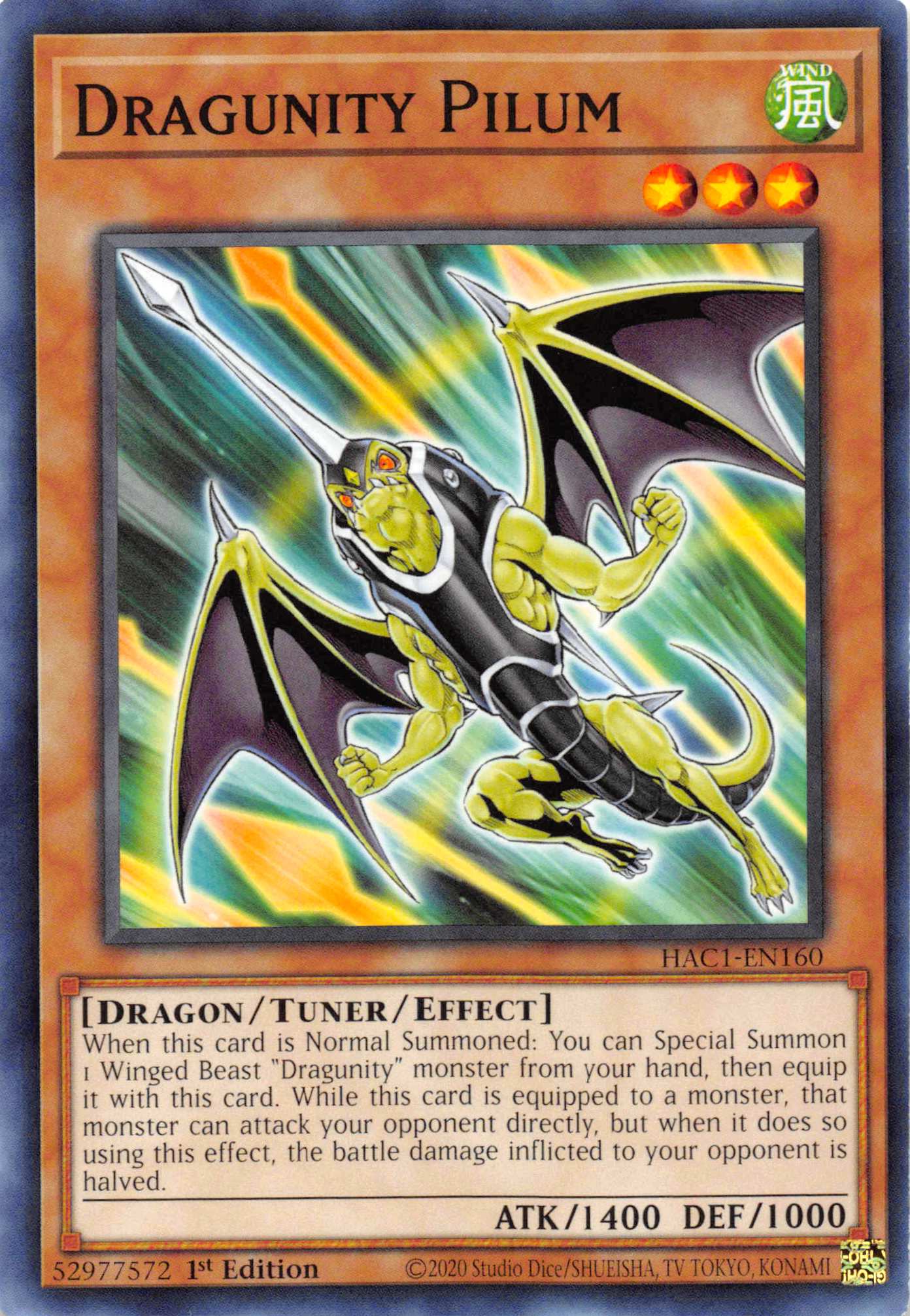 Dragunity Pilum [HAC1-EN160] Common | Game Master's Emporium (The New GME)