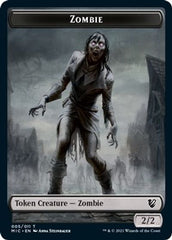 Zombie // Zombie Double-Sided Token (005 MIC/005 MID) [Innistrad: Midnight Hunt Commander Tokens] | Game Master's Emporium (The New GME)