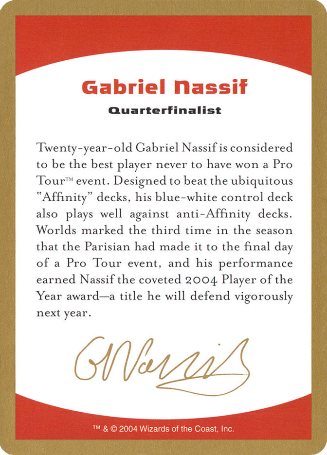 Gabriel Nassif Bio [World Championship Decks 2004] | Game Master's Emporium (The New GME)