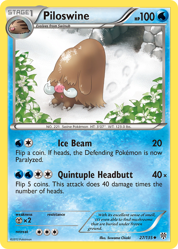 Piloswine (27/135) [Black & White: Plasma Storm] | Game Master's Emporium (The New GME)