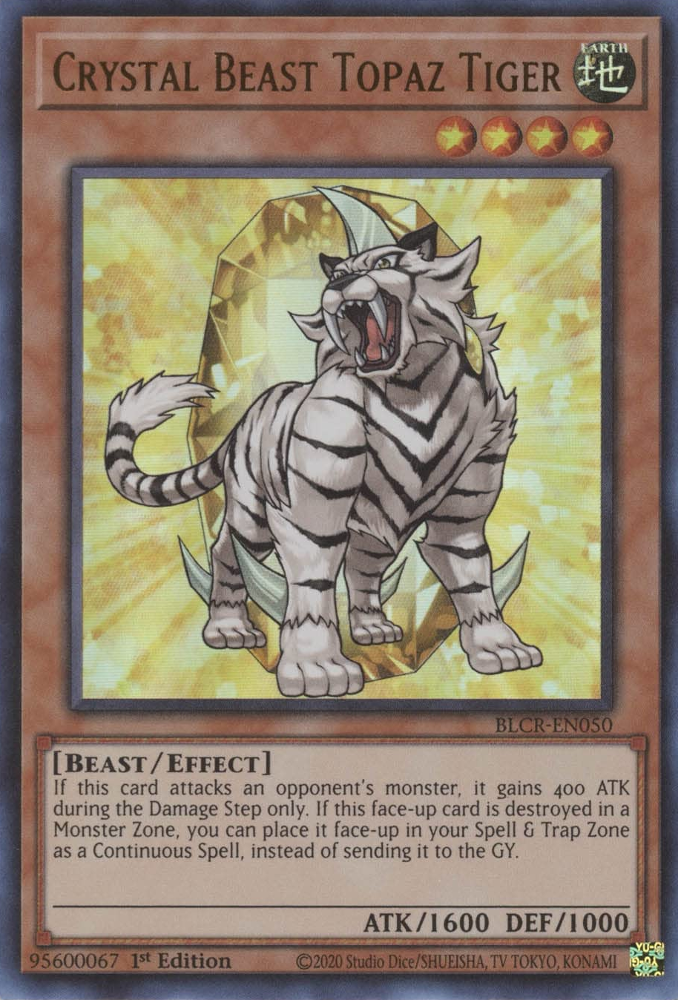 Crystal Beast Topaz Tiger [BLCR-EN050] Ultra Rare | Game Master's Emporium (The New GME)