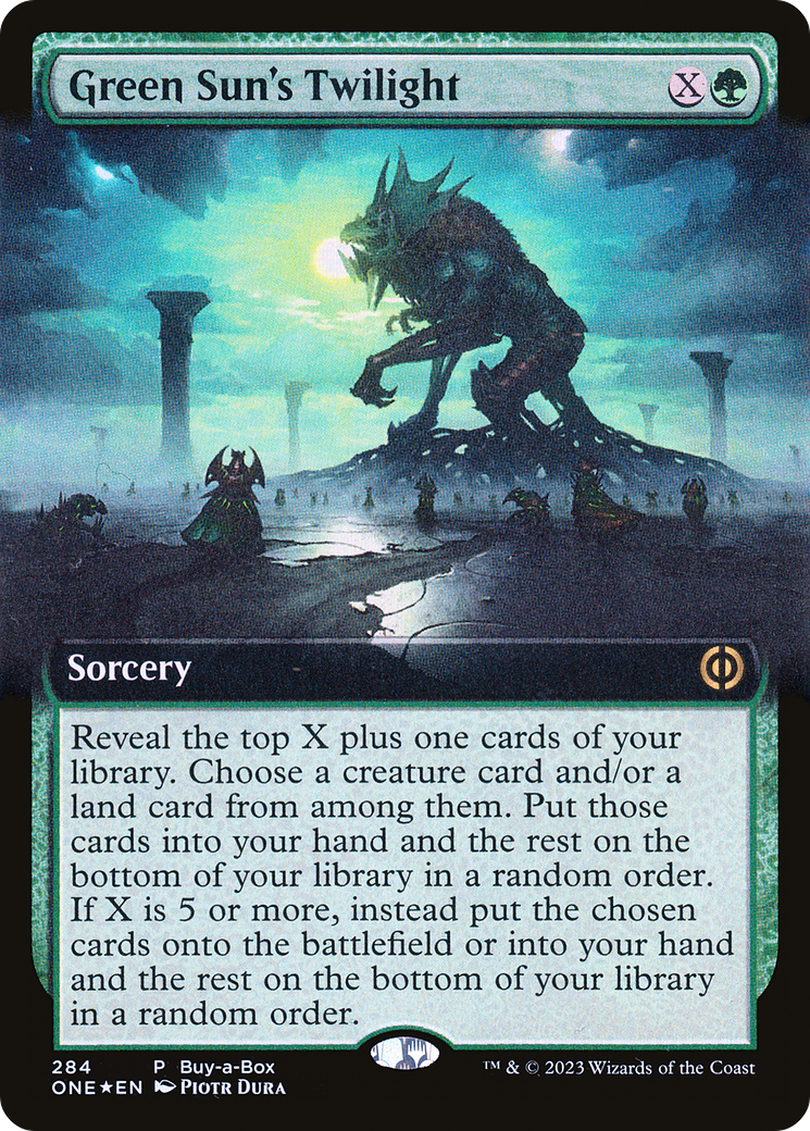 Green Sun's Twilight (Buy-A-Box) (Extended Art) [Phyrexia: All Will Be One] | Game Master's Emporium (The New GME)