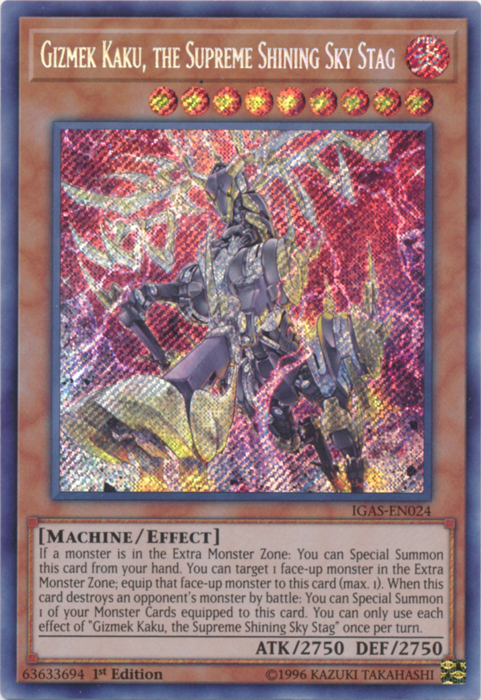 Gizmek Kaku, the Supreme Shining Sky Stag [IGAS-EN024] Secret Rare | Game Master's Emporium (The New GME)