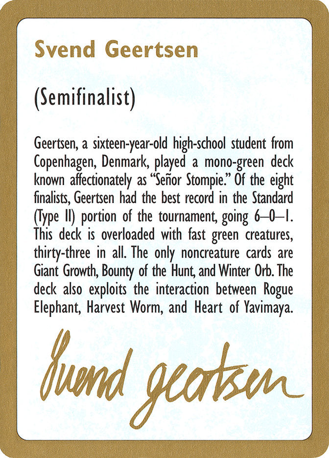 Svend Geertsen Bio [World Championship Decks 1997] | Game Master's Emporium (The New GME)