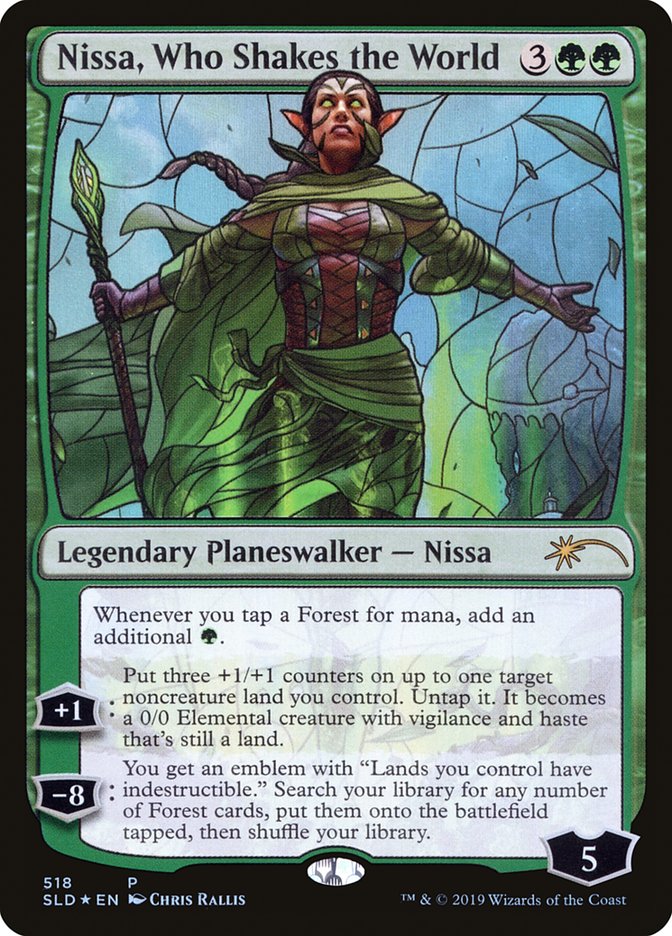 Nissa, Who Shakes the World (Stained Glass) [Secret Lair Drop Promos] | Game Master's Emporium (The New GME)