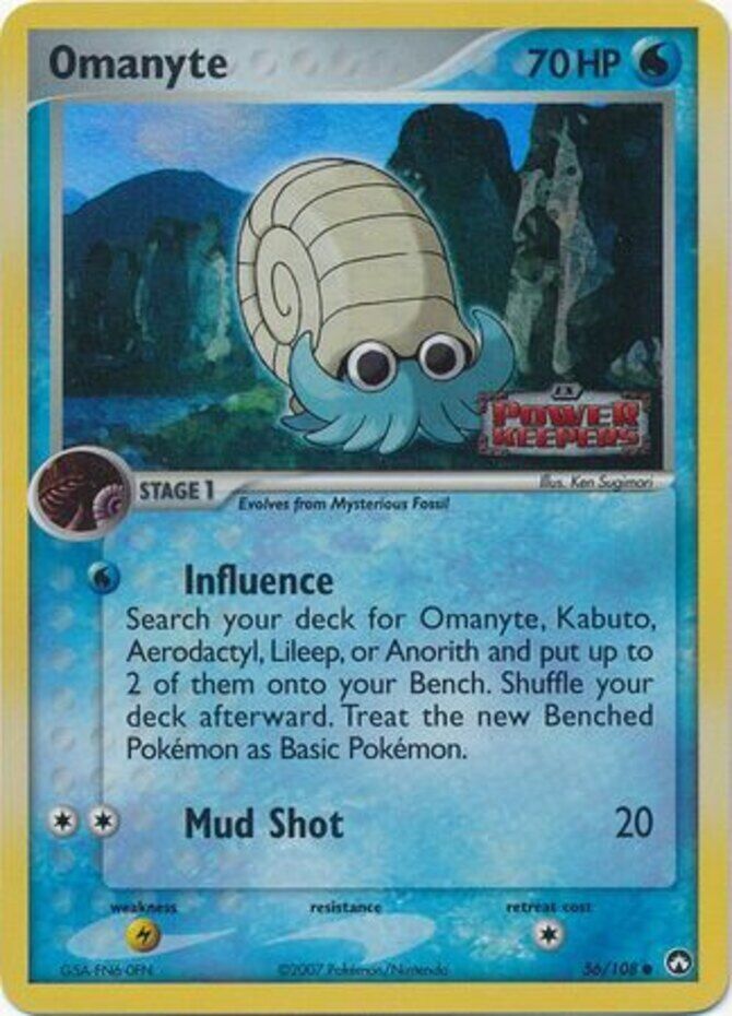 Omanyte (56/108) (Stamped) [EX: Power Keepers] | Game Master's Emporium (The New GME)