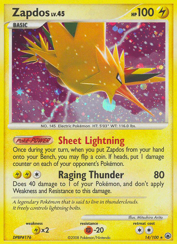 Zapdos (14/100) [Diamond & Pearl: Majestic Dawn] | Game Master's Emporium (The New GME)