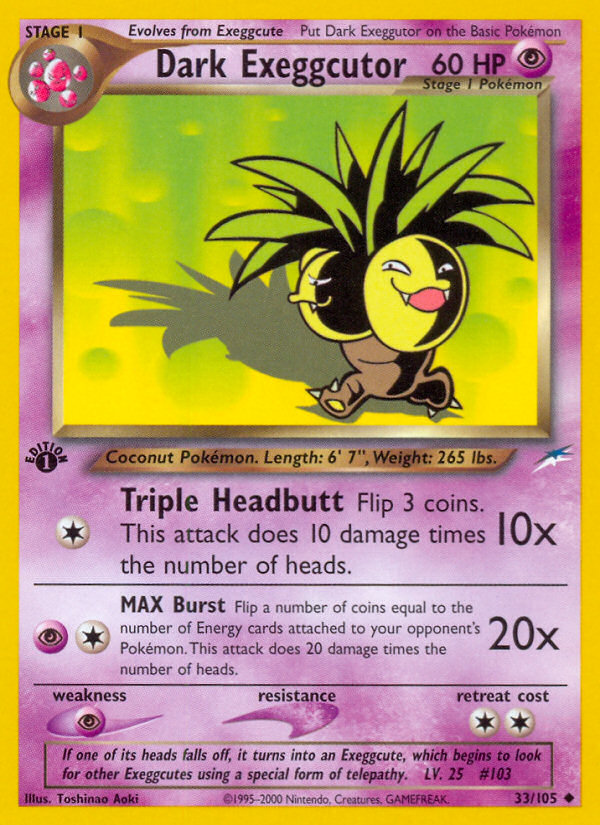 Dark Exeggutor (33/105) [Neo Destiny 1st Edition] | Game Master's Emporium (The New GME)