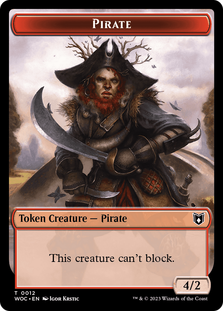 Pirate // Human Double-Sided Token [Wilds of Eldraine Commander Tokens] | Game Master's Emporium (The New GME)