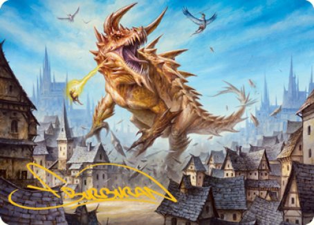 Tarrasque Art Card (Gold-Stamped Signature) [Dungeons & Dragons: Adventures in the Forgotten Realms Art Series] | Game Master's Emporium (The New GME)