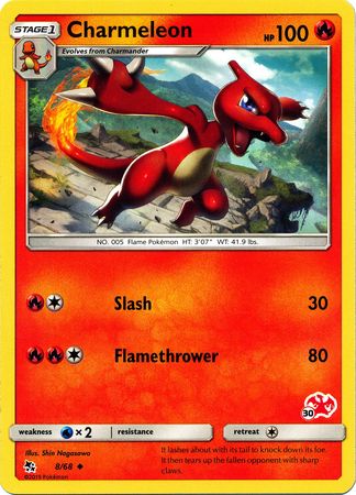 Charmeleon (8/68) (Charizard Stamp #30) [Battle Academy 2020] | Game Master's Emporium (The New GME)