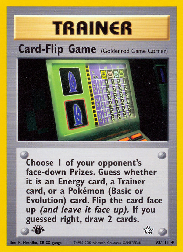 Card-Flip Game (92/111) [Neo Genesis 1st Edition] | Game Master's Emporium (The New GME)