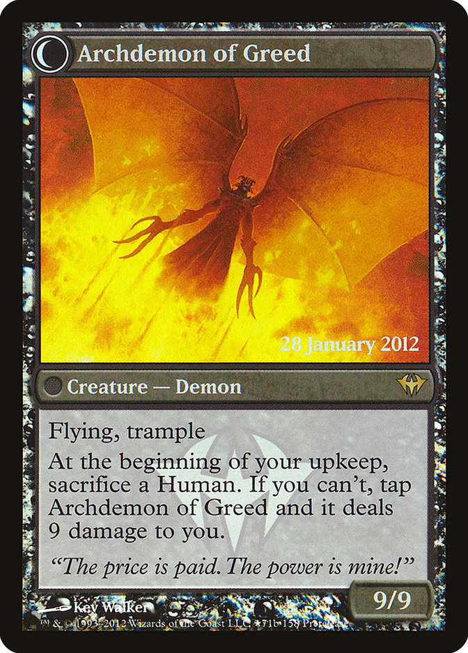 Ravenous Demon // Archdemon of Greed [Dark Ascension Prerelease Promos] | Game Master's Emporium (The New GME)