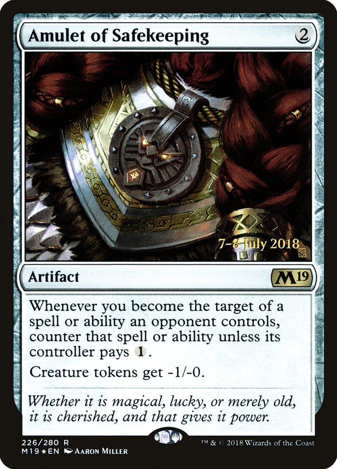 Amulet of Safekeeping [Core Set 2019 Prerelease Promos] | Game Master's Emporium (The New GME)