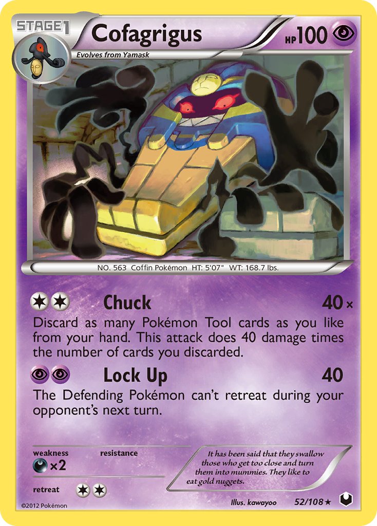 Cofagrigus (52/108) (Cracked Ice Holo) (Theme Deck Exclusive) [Black & White: Dark Explorers] | Game Master's Emporium (The New GME)