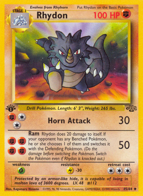 Rhydon (45/64) [Jungle 1st Edition] | Game Master's Emporium (The New GME)
