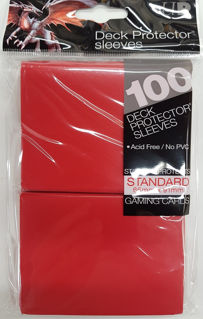 Deck Protector Red Card Sleeves 100 Standard Size | Game Master's Emporium (The New GME)