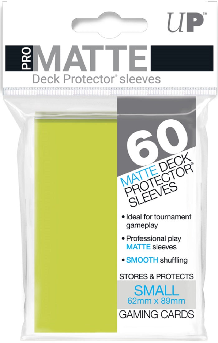 Deck Protector Pro Bright Yellow Matte Card Sleeves 60 Small Size | Game Master's Emporium (The New GME)