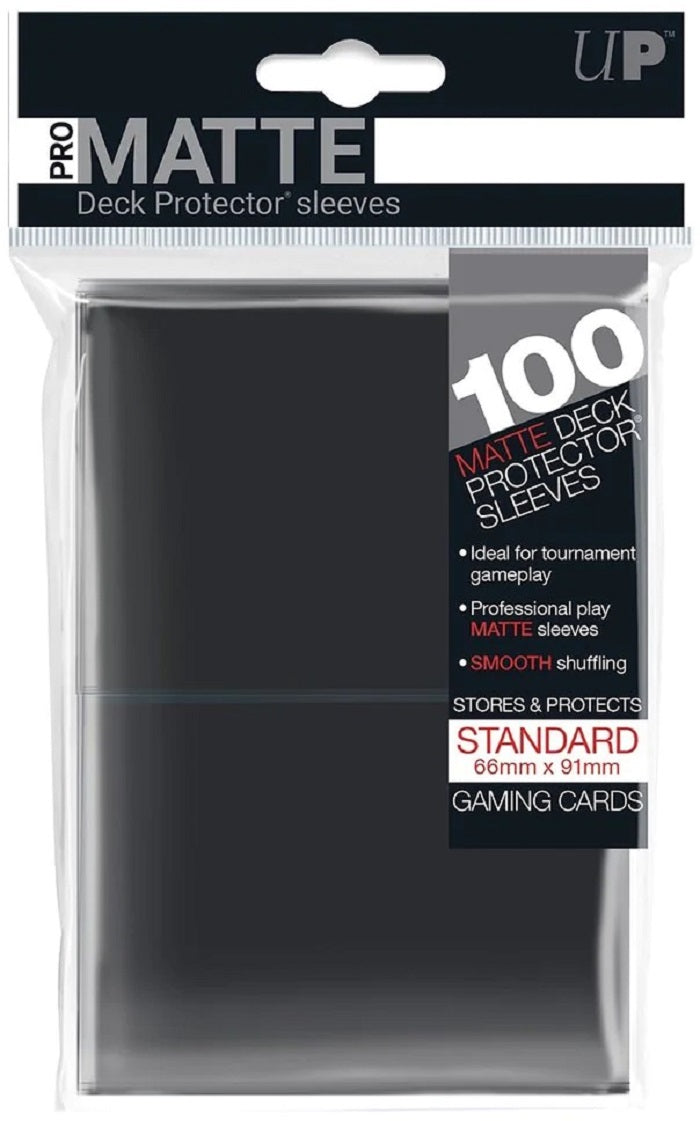 Deck Protector MATTE BLACK Card Sleeves 100 Standard Size | Game Master's Emporium (The New GME)