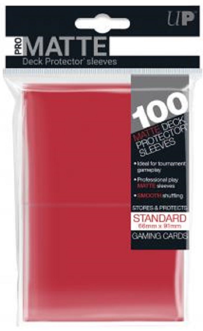 Deck Protector MATTE Red Card Sleeves 100 Standard Size | Game Master's Emporium (The New GME)