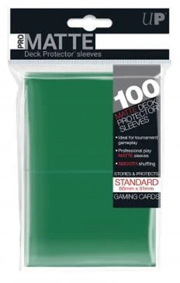 Deck Protector MATTE GREEN Card Sleeves 100 Standard Size | Game Master's Emporium (The New GME)