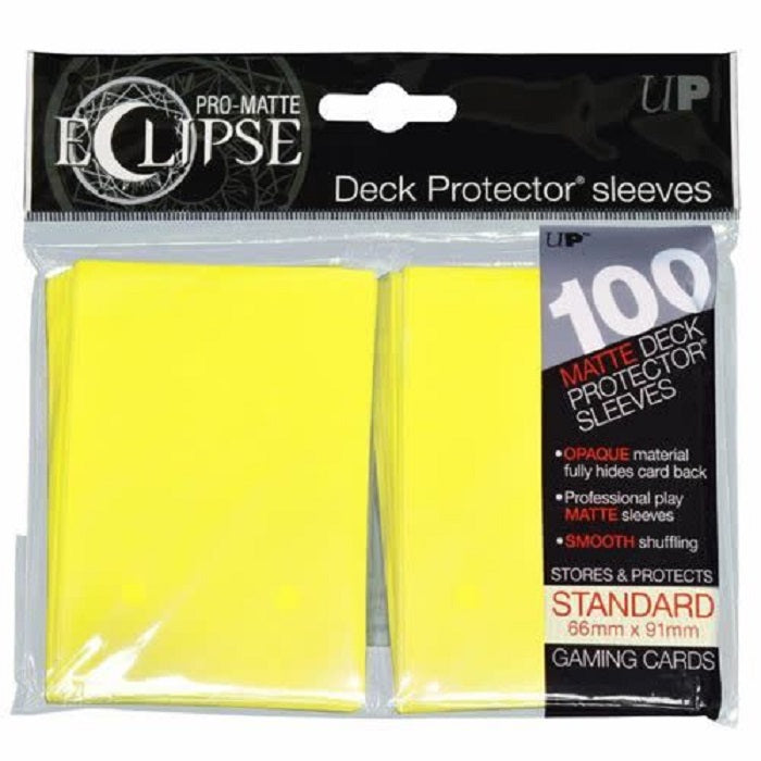 Eclipse Deck Protector Lemon Yellow Matte Card Sleeves 100 Standard Size | Game Master's Emporium (The New GME)