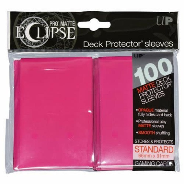 Eclipse Deck Protector Hot Pink Matte Card Sleeves 100 Standard Size | Game Master's Emporium (The New GME)
