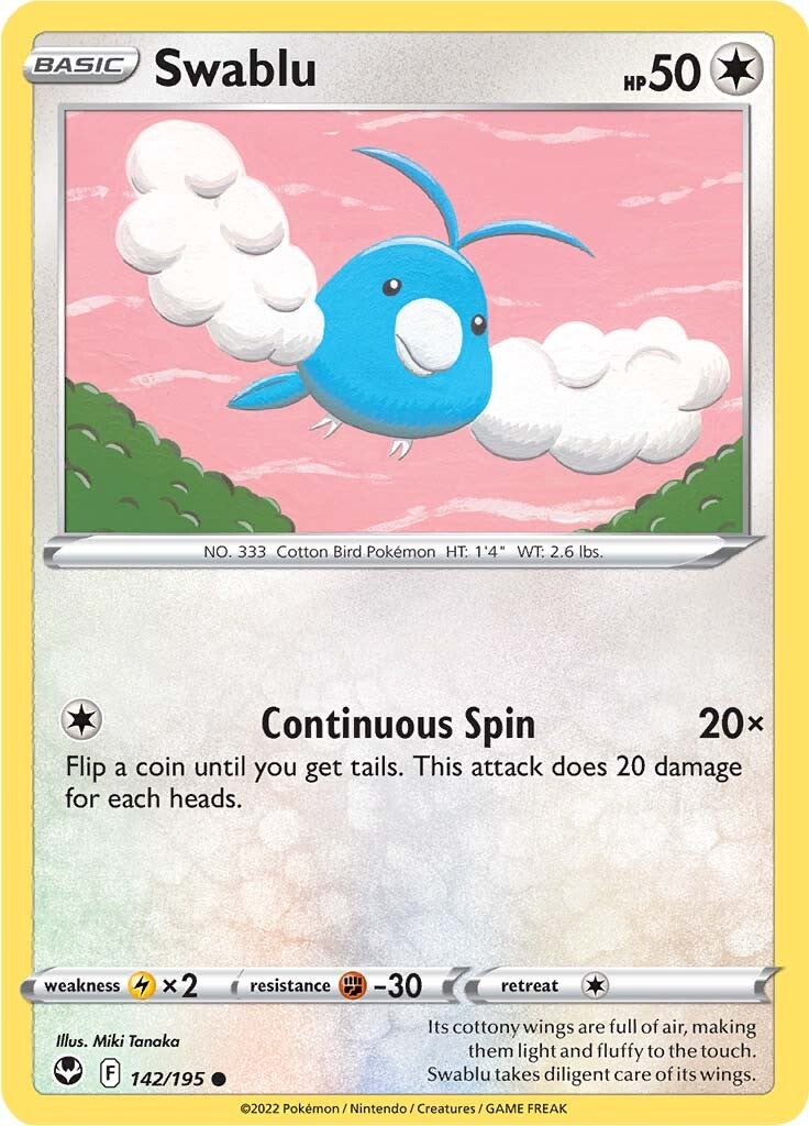 Swablu (142/195) [Sword & Shield: Silver Tempest] | Game Master's Emporium (The New GME)