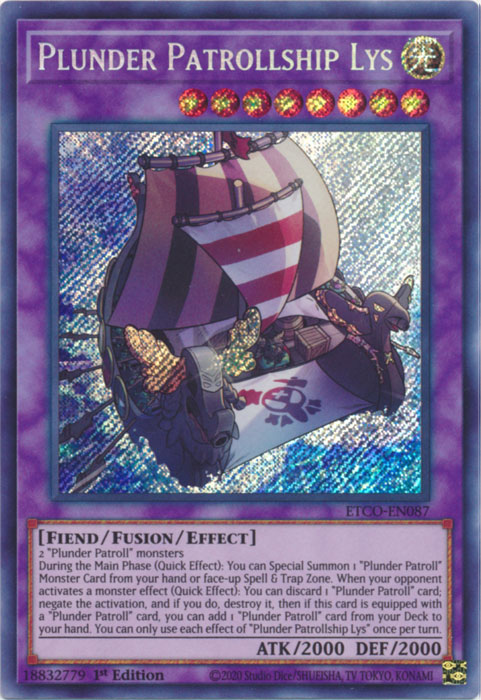 Plunder Patrollship Lys [ETCO-EN087] Secret Rare | Game Master's Emporium (The New GME)