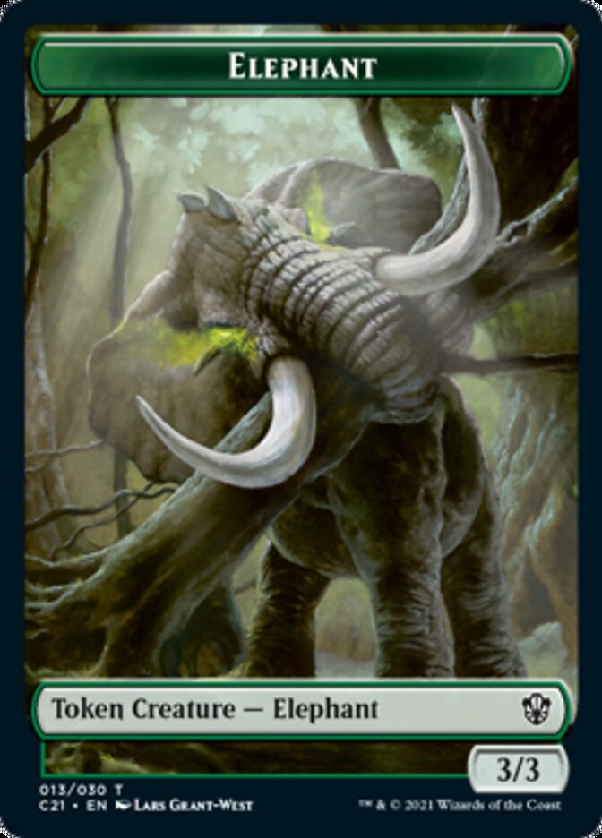 Frog Lizard // Elephant Double-Sided Token [Commander 2021 Tokens] | Game Master's Emporium (The New GME)