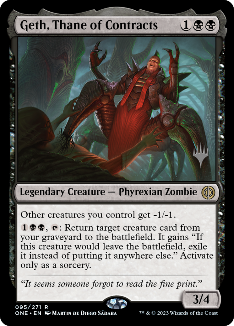 Geth, Thane of Contracts (Promo Pack) [Phyrexia: All Will Be One Promos] | Game Master's Emporium (The New GME)