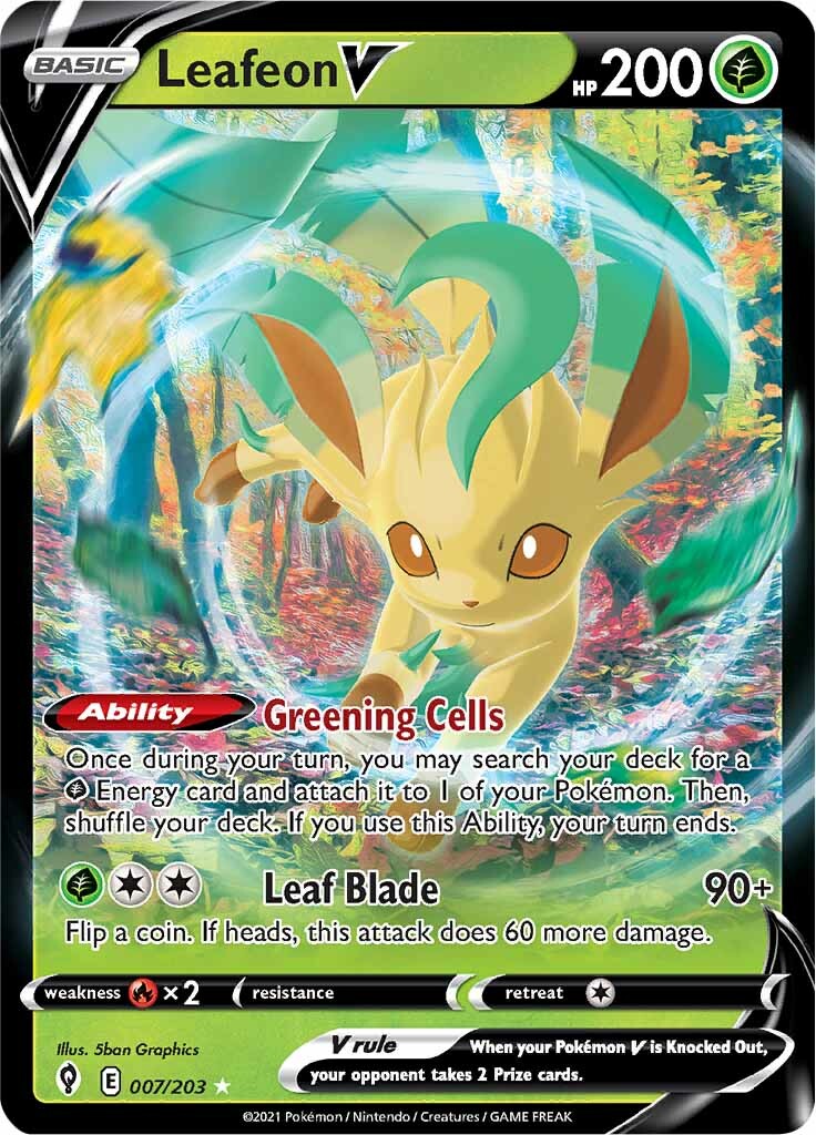 Leafeon V (007/203) [Sword & Shield: Evolving Skies] | Game Master's Emporium (The New GME)