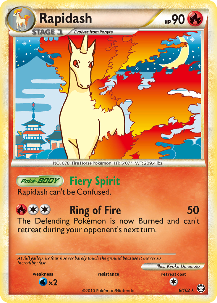 Rapidash (8/102) [HeartGold & SoulSilver: Triumphant] | Game Master's Emporium (The New GME)