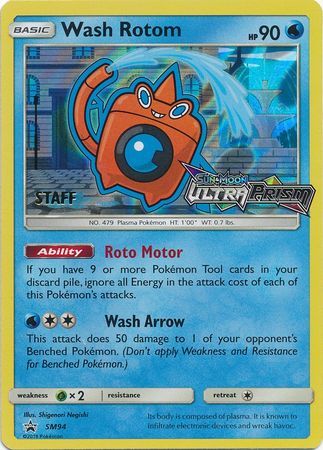 Wash Rotom (SM94) (Staff Prerelease Promo) [Sun & Moon: Black Star Promos] | Game Master's Emporium (The New GME)