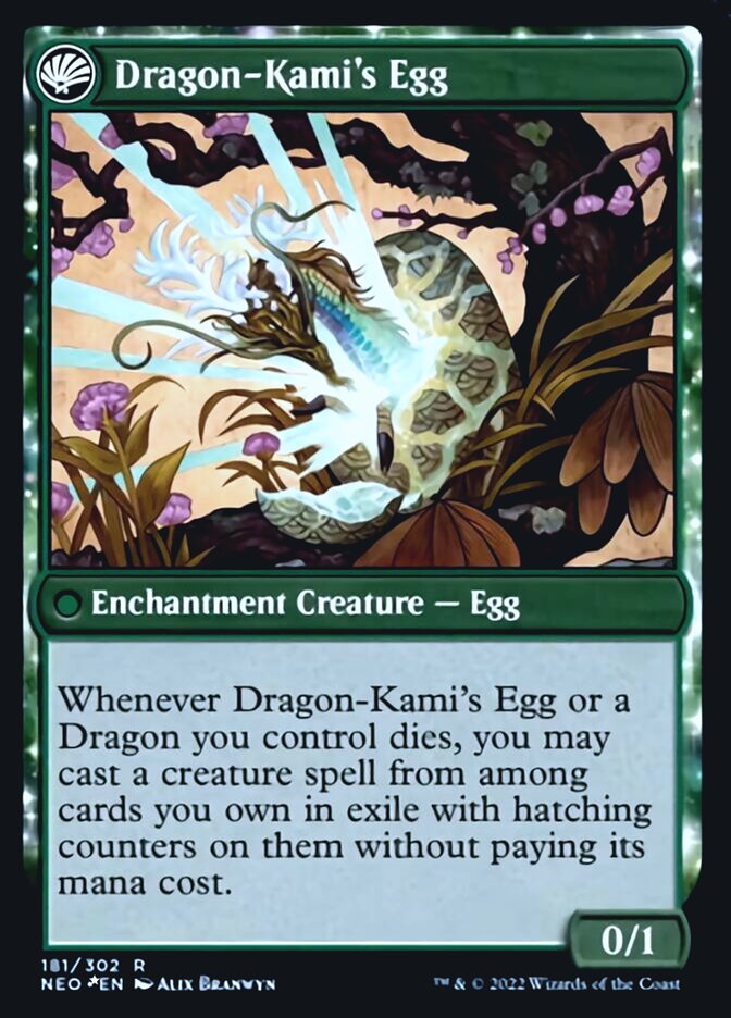 The Dragon-Kami Reborn // Dragon-Kami's Egg [Kamigawa: Neon Dynasty Prerelease Promos] | Game Master's Emporium (The New GME)
