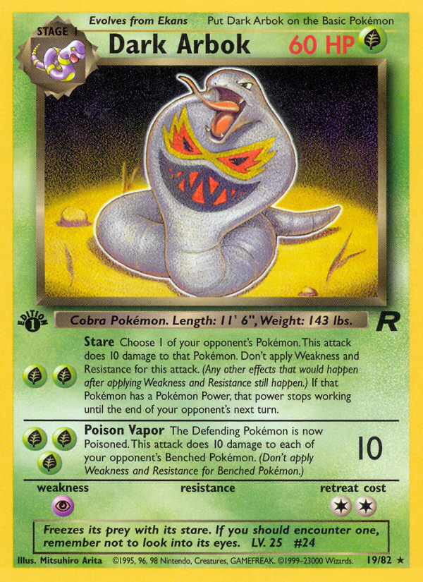 Dark Arbok (19/82) [Team Rocket 1st Edition] | Game Master's Emporium (The New GME)