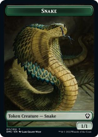 Human // Snake Double-Sided Token [Dominaria United Commander Tokens] | Game Master's Emporium (The New GME)