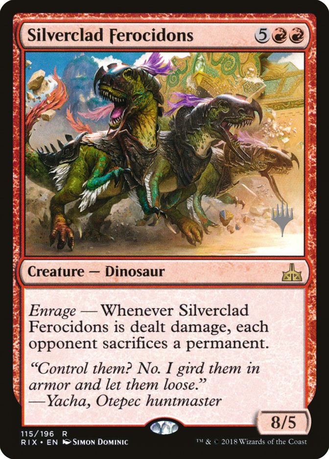 Silverclad Ferocidons (Promo Pack) [Rivals of Ixalan Promos] | Game Master's Emporium (The New GME)