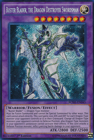 Buster Blader, the Dragon Destroyer Swordsman [BOSH-EN045] Secret Rare | Game Master's Emporium (The New GME)